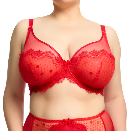 Vedette Full Figure Plunge Bra - Flame