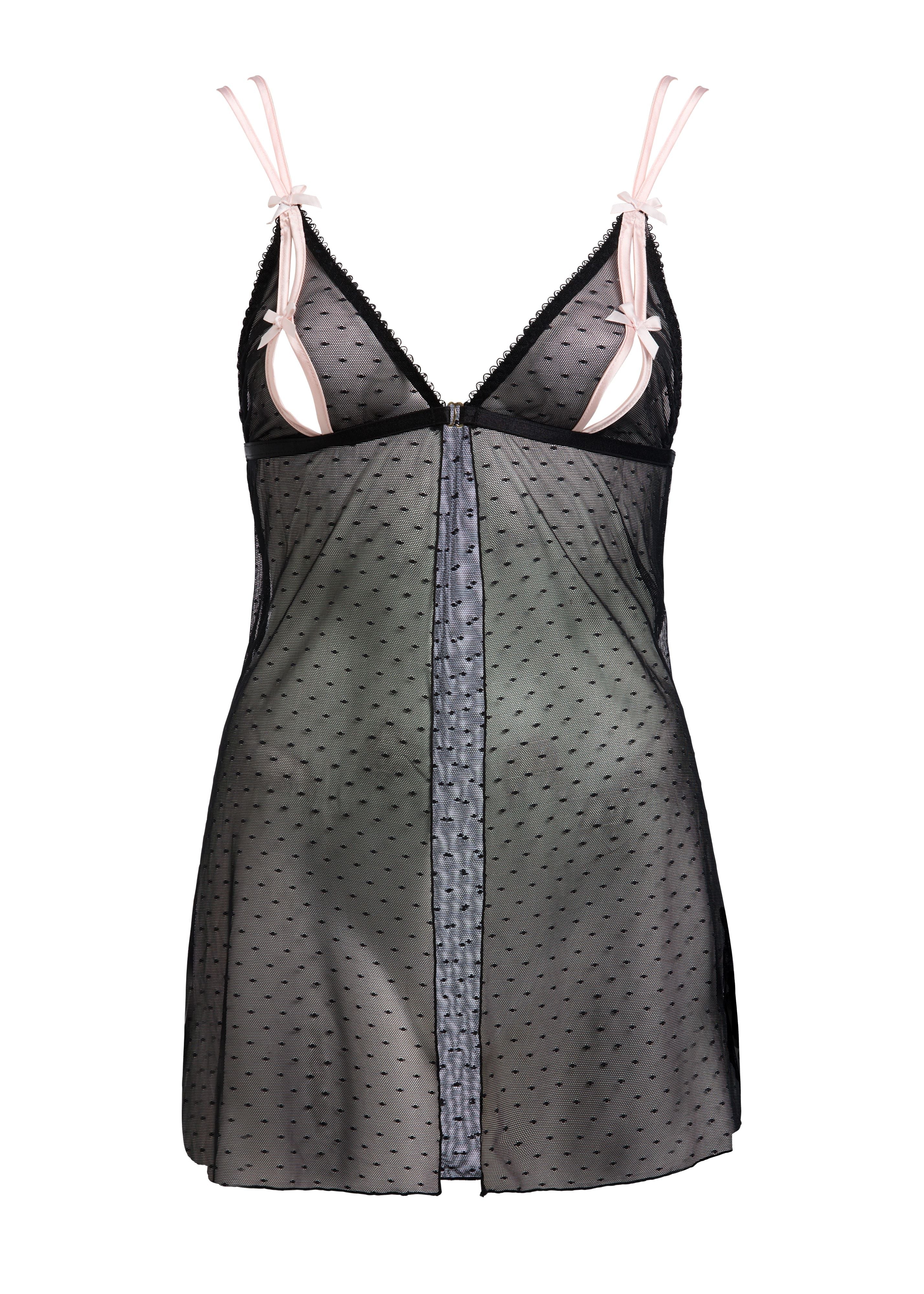Coquine Open Babydoll - Black - Image 3