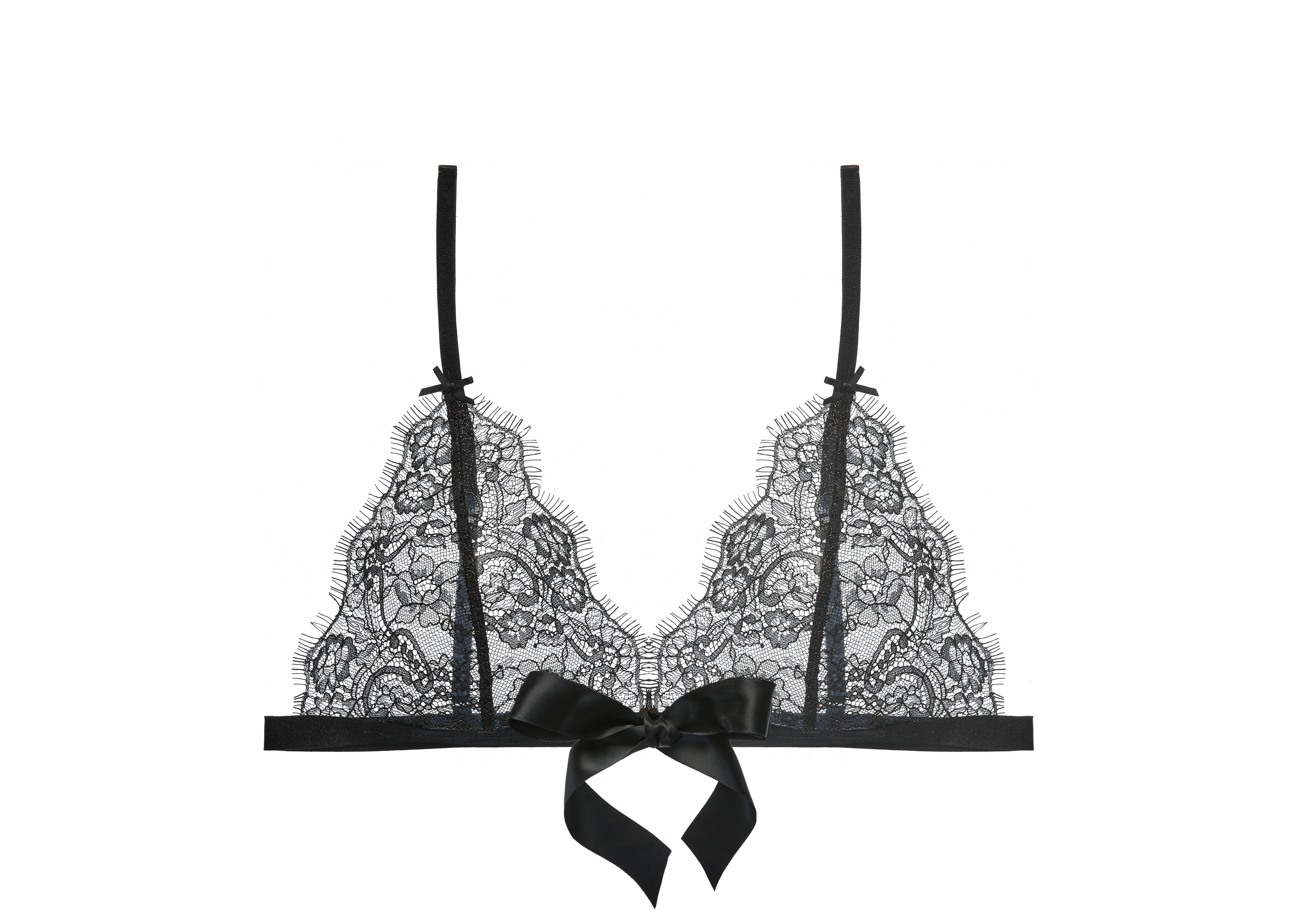 Fantacist Bralette Tie Front - Black - Image 4