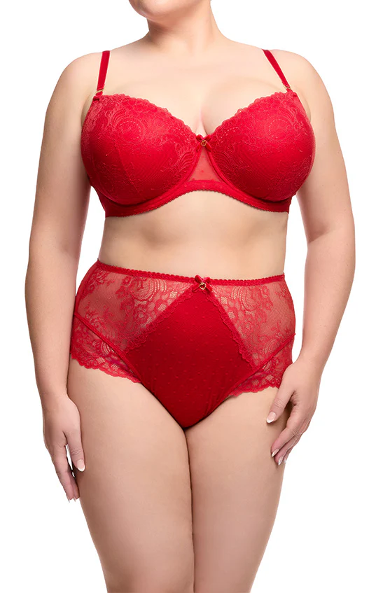 Fiamma Full Figure Plunge Bra - Rose Red - Image 3