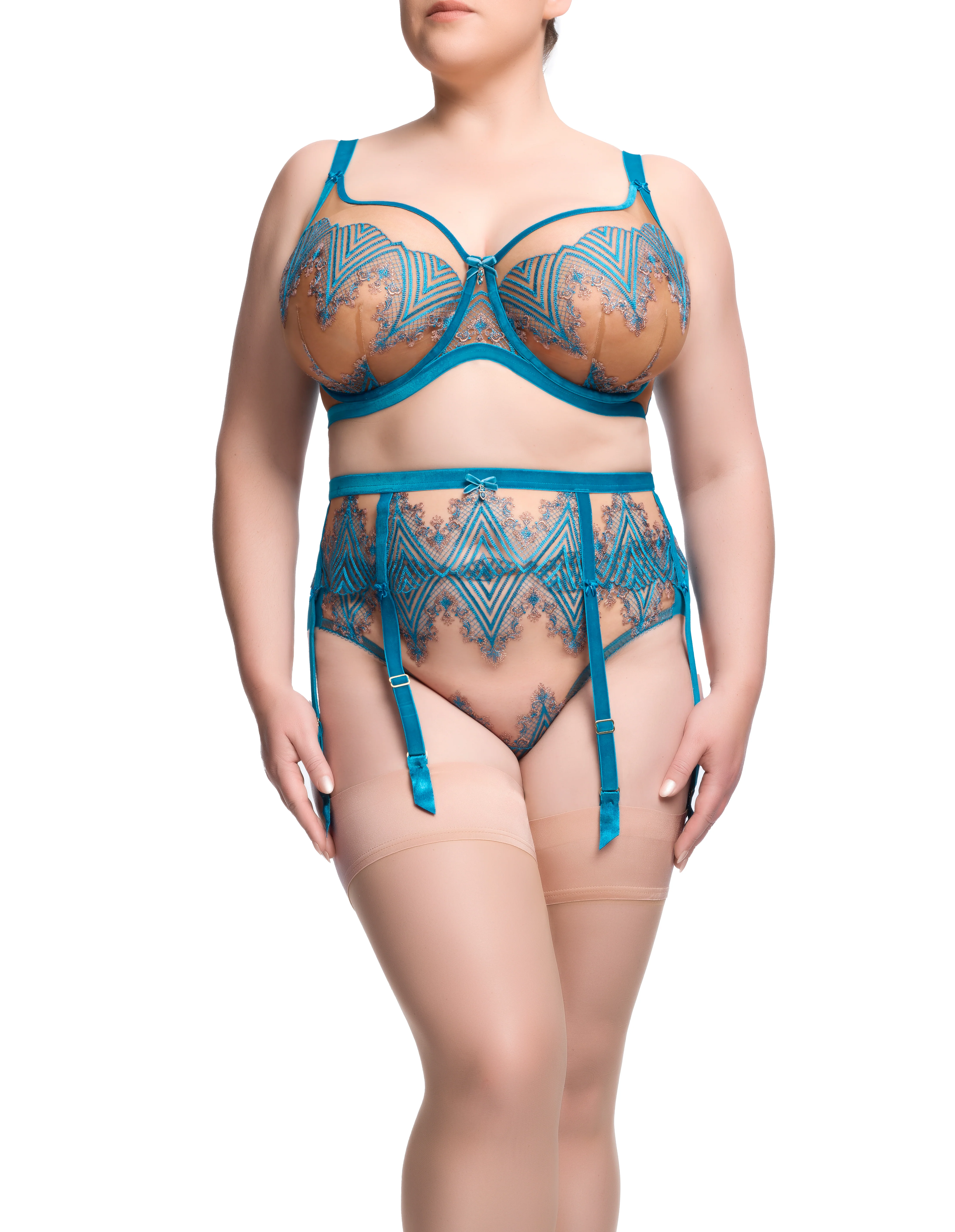 Fortunia Hi Cut Brief - Mosaic Blue - Image 3