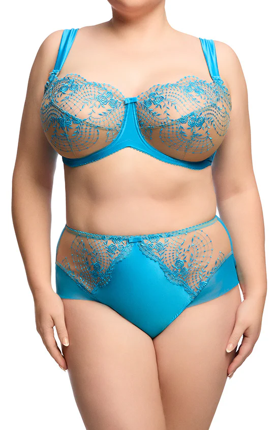 Julie's Roses Full Figure Underwire Bra - Butterfly Blue - Image 3