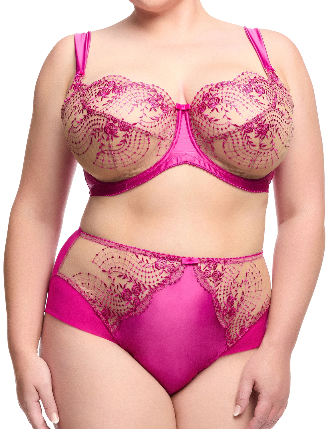 Julie's Roses Full Figure Underwire Bra - Rubine