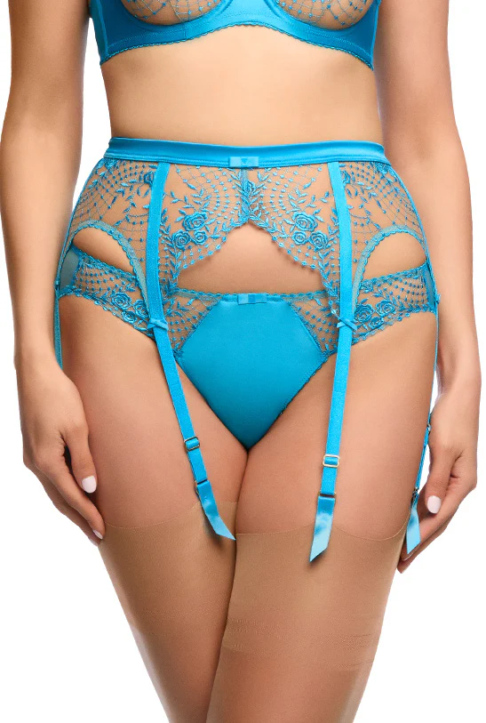 Julie's Roses Suspender - Butterfly Blue
