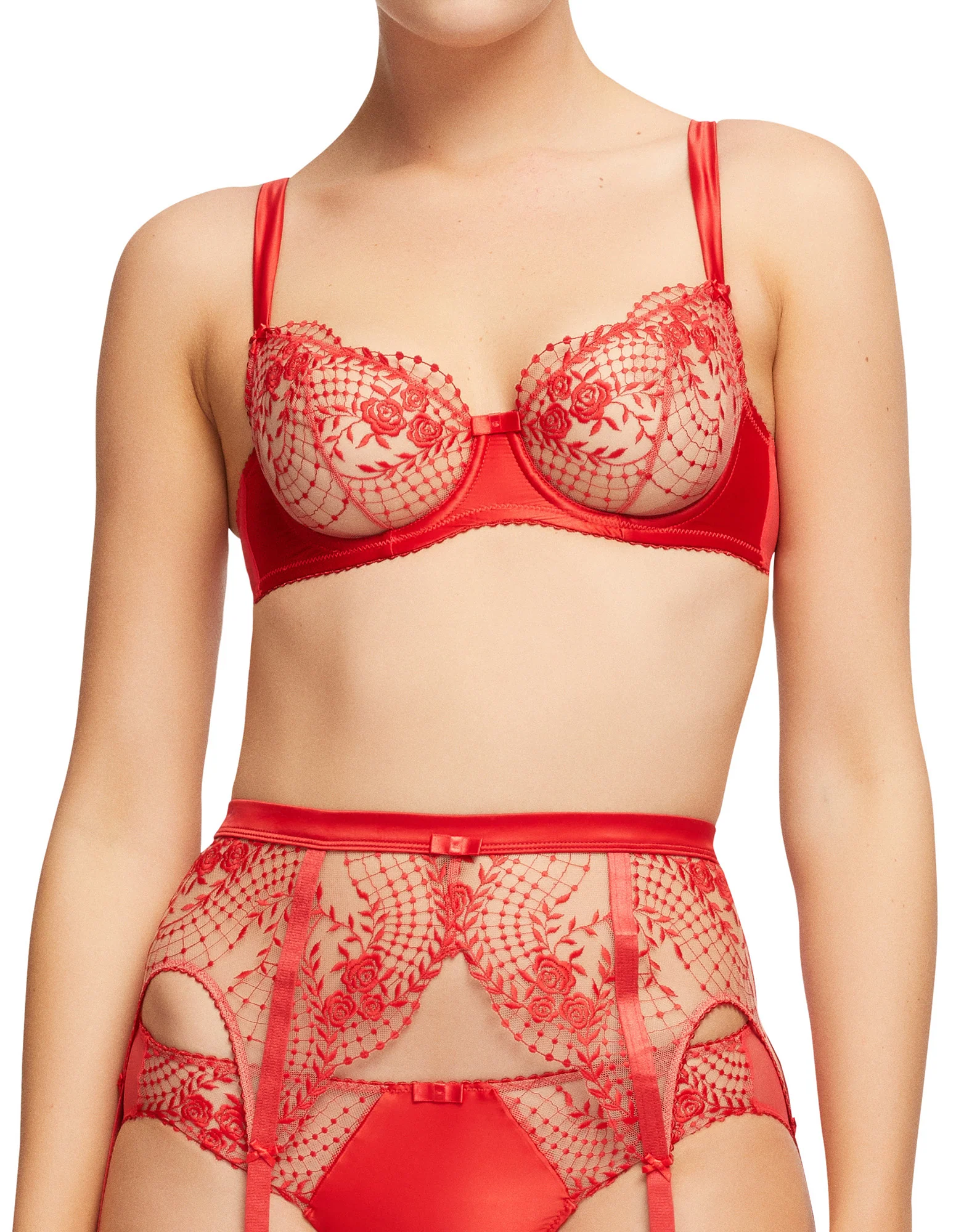 Julies Roses Underwire Bra - Rose Red