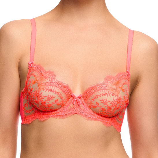 Severine Underwire Bra - Neon Coral