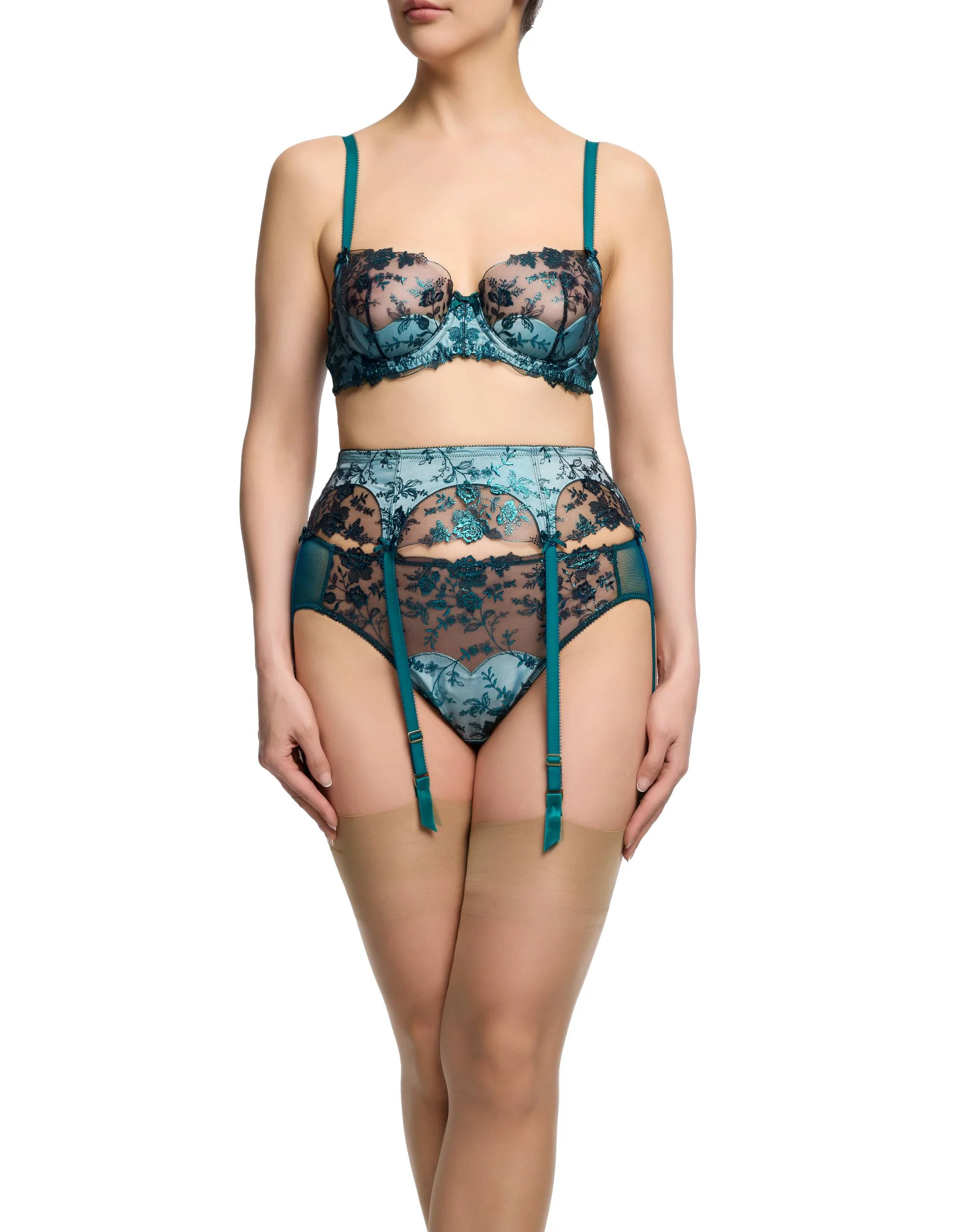 Victresse Foil Suspender - Kingfisher Blue - Image 3